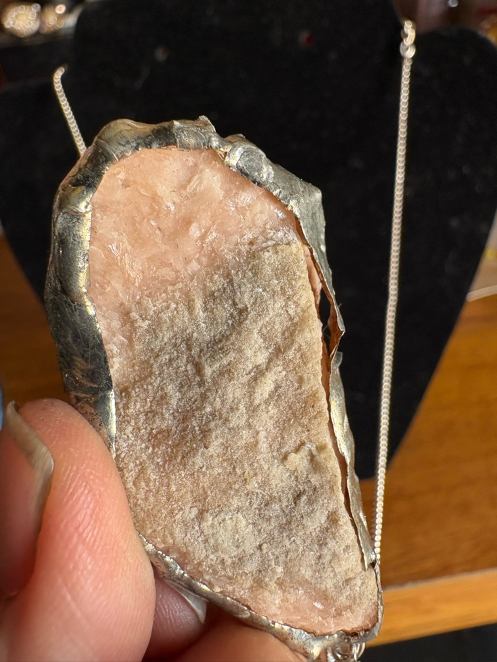 Pink Apophyllite Pendant Necklace - Women Jewelry- AS IS - Picture 6 of 6